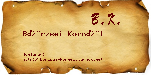 Börzsei Kornél névjegykártya