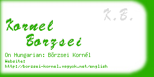 kornel borzsei business card