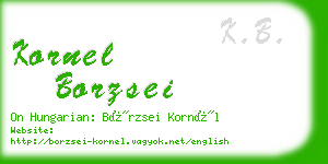 kornel borzsei business card